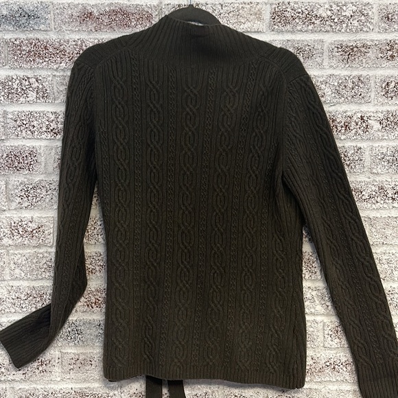 Olive green Cashmere Cardigan - Picture 6 of 6